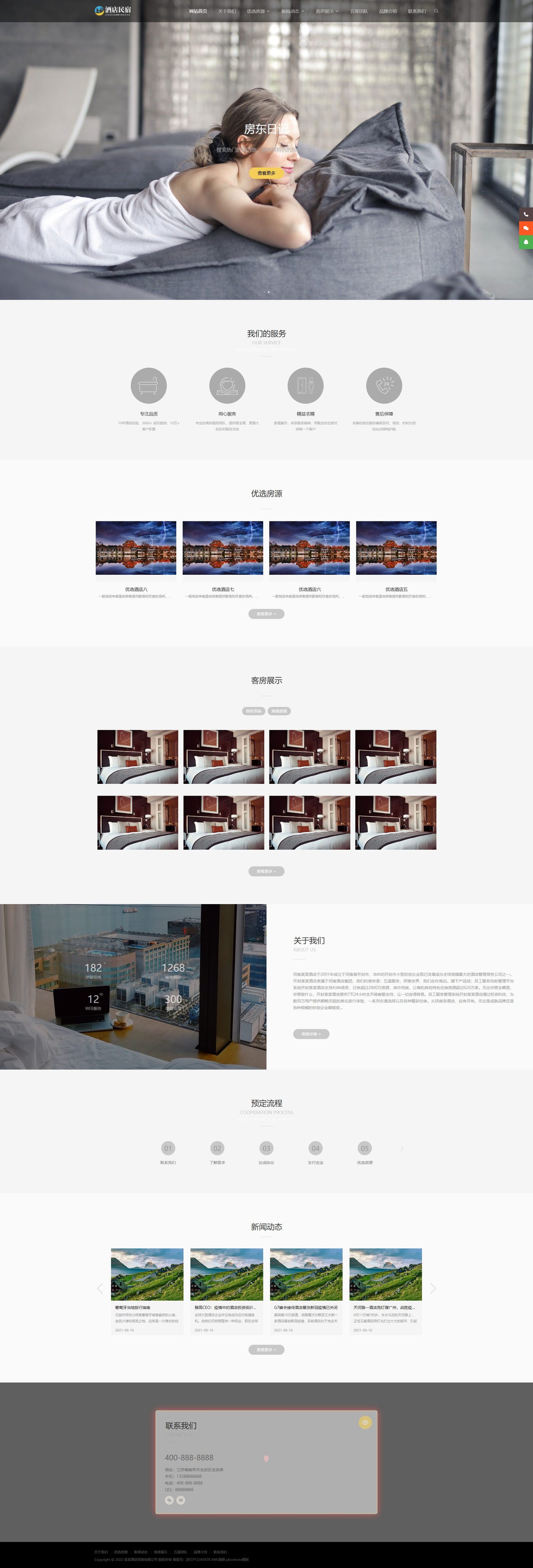 酒店民宿企业官网建设方案